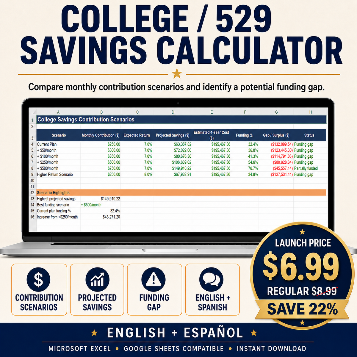 College / 529 Savings Calculator