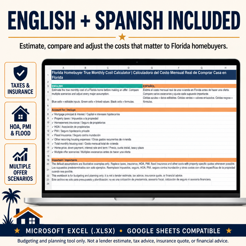 Florida Homebuyer True Monthly Cost Calculator