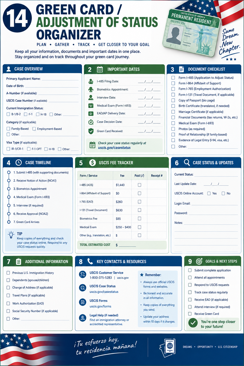 Green Card / Adjustment of Status Organizer