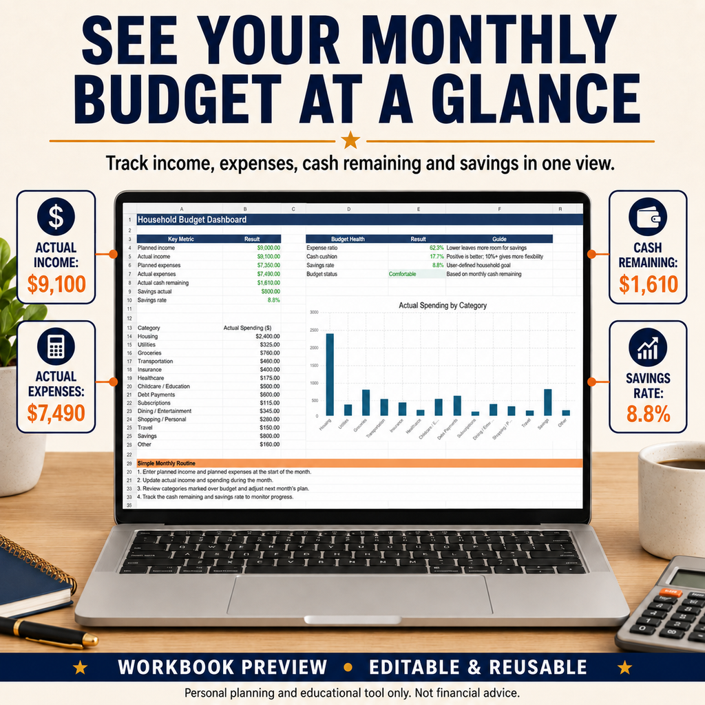 Household Budget Planner — English + Spanish