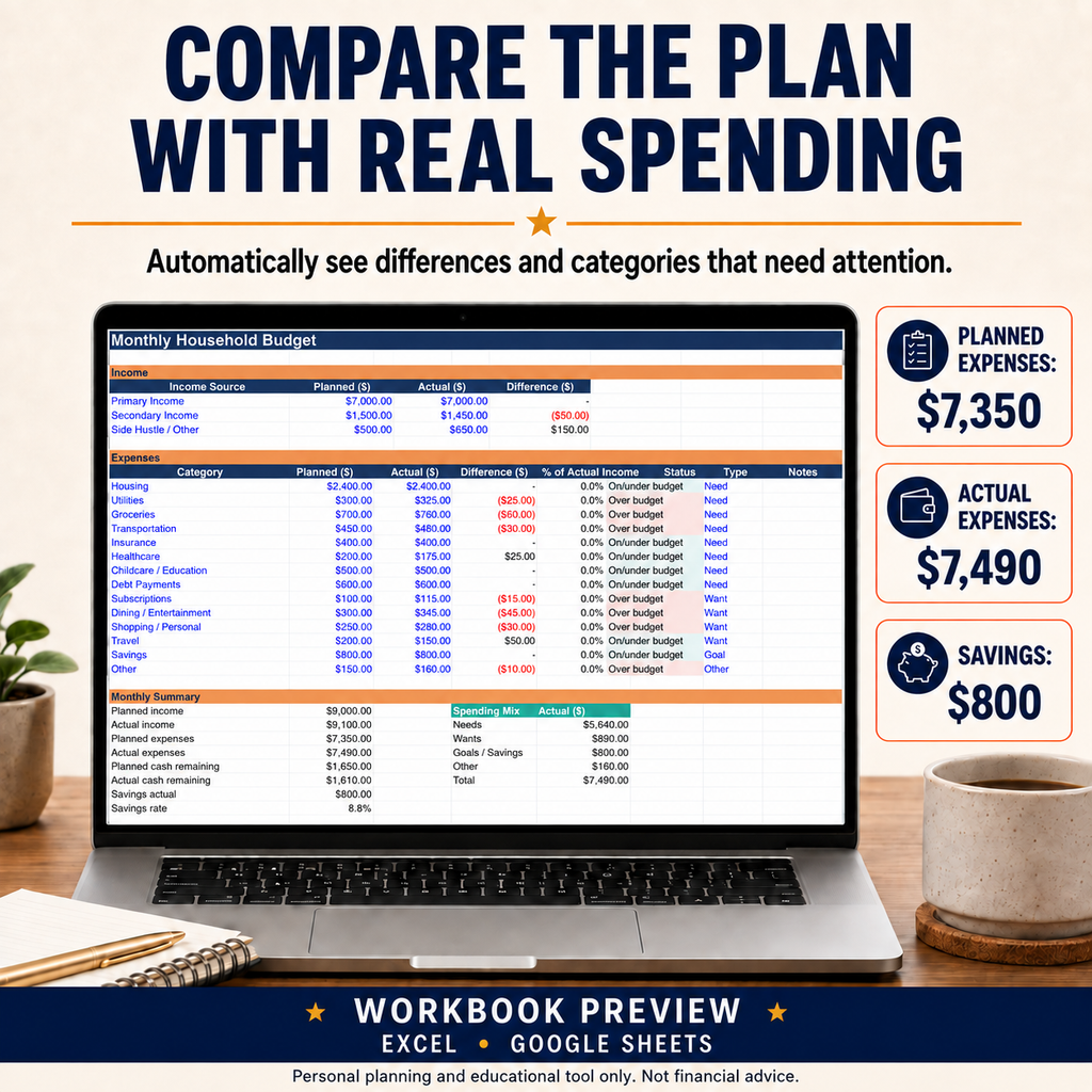 Household Budget Planner — English + Spanish