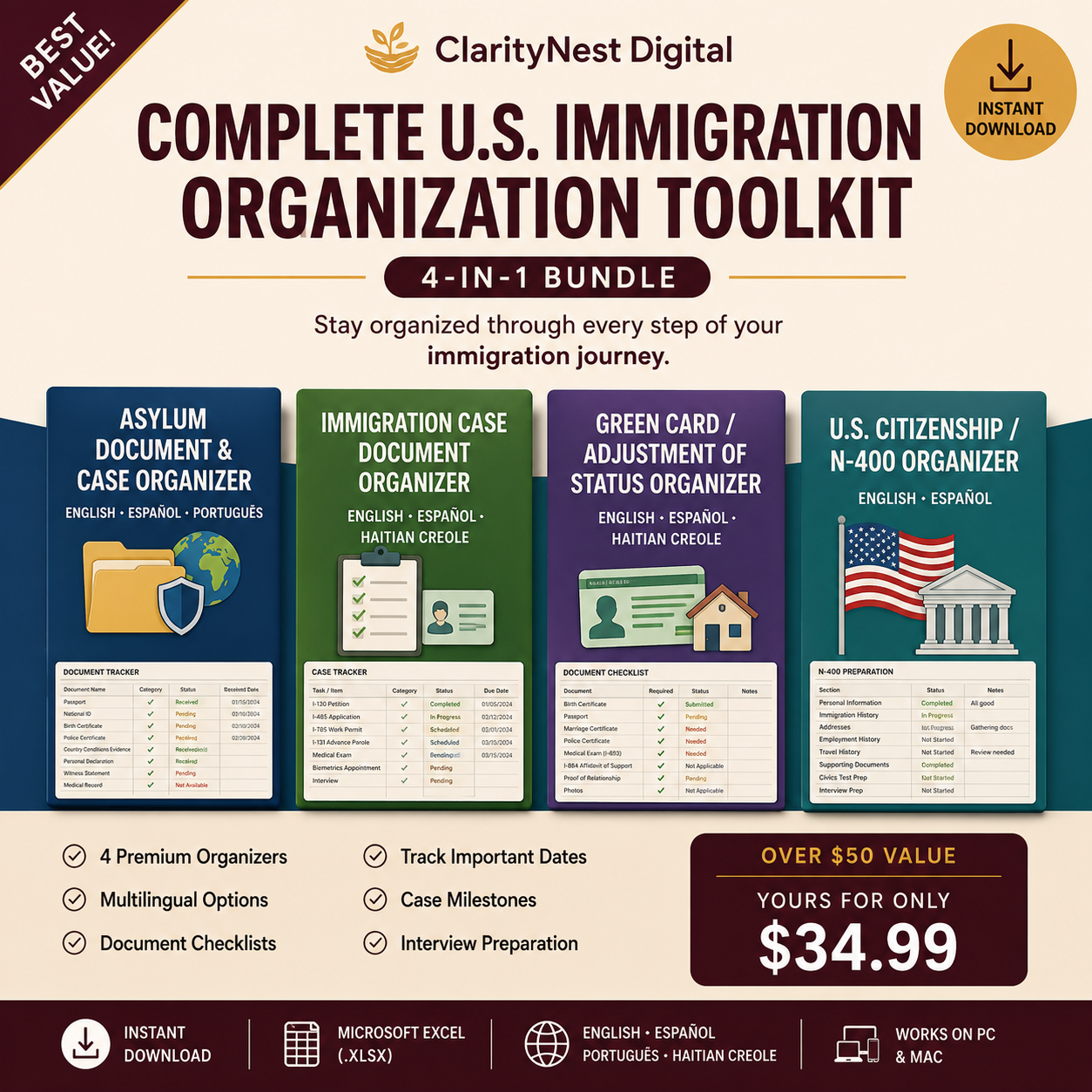 U.S. Immigration Organization Toolkit — 4-in-1 Bundle