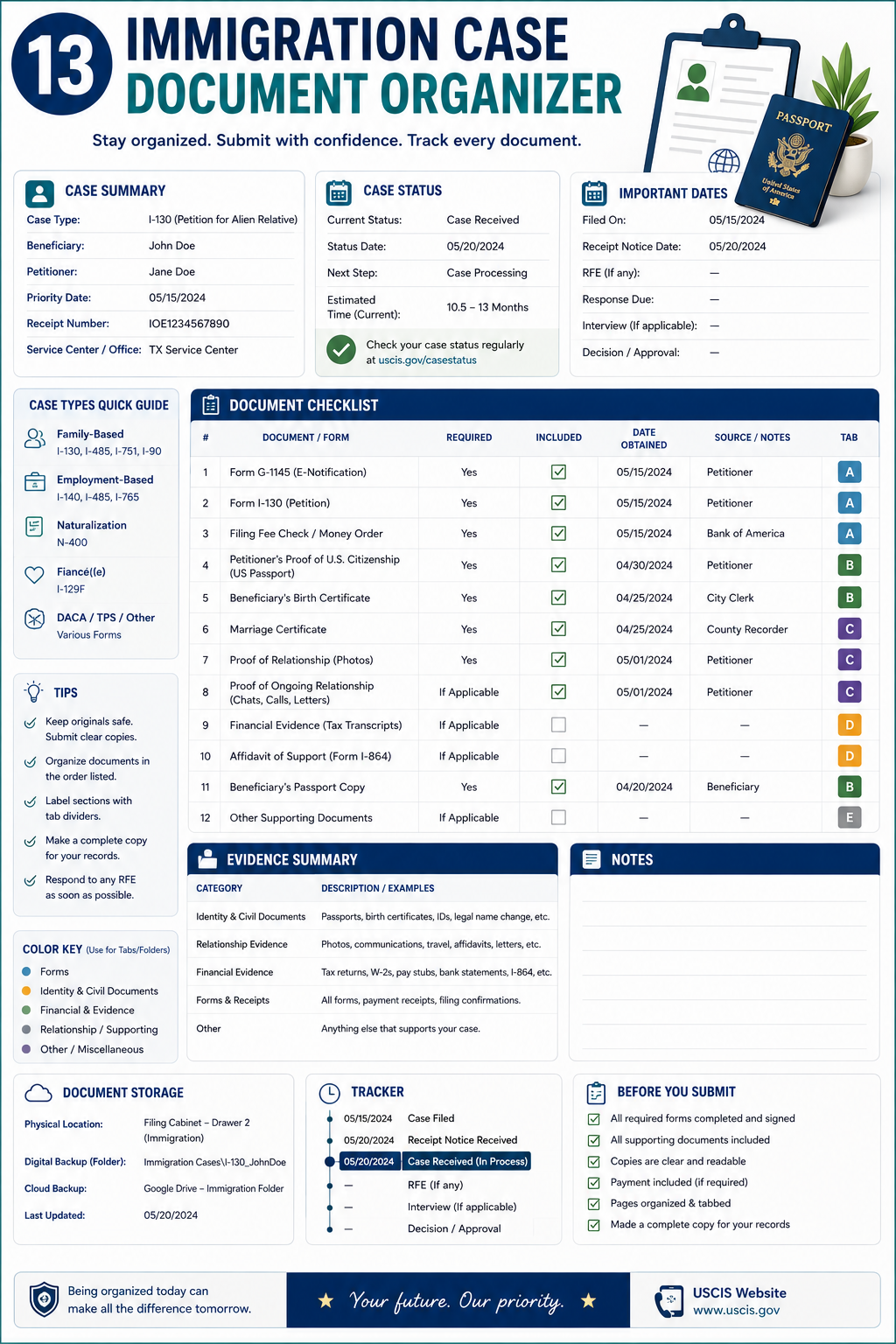 Immigration Case Document Organizer