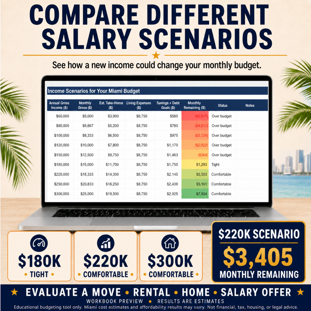 Miami Cost of Living & Salary Calculator — English + Spanish
