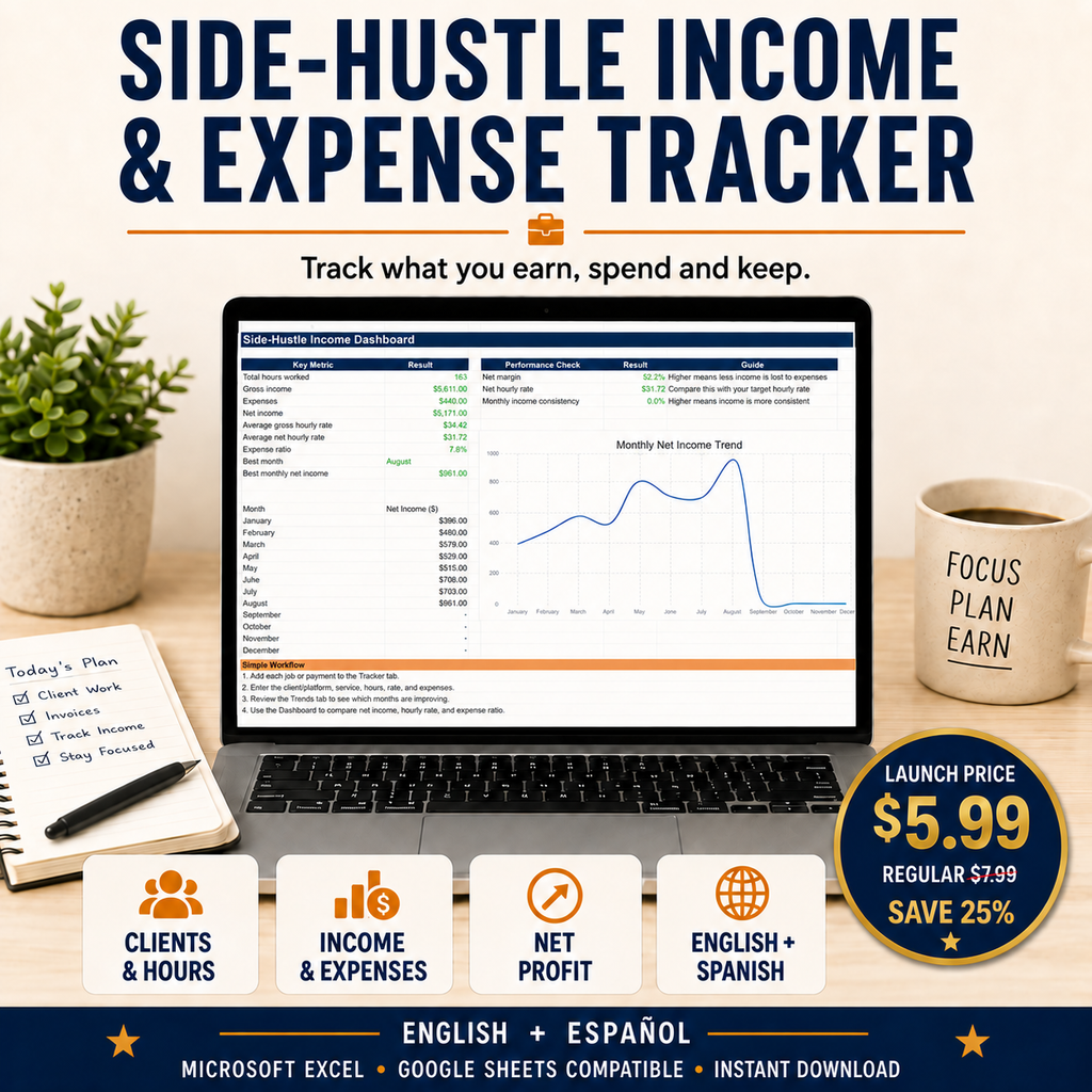 Side-Hustle Income & Expense Tracker