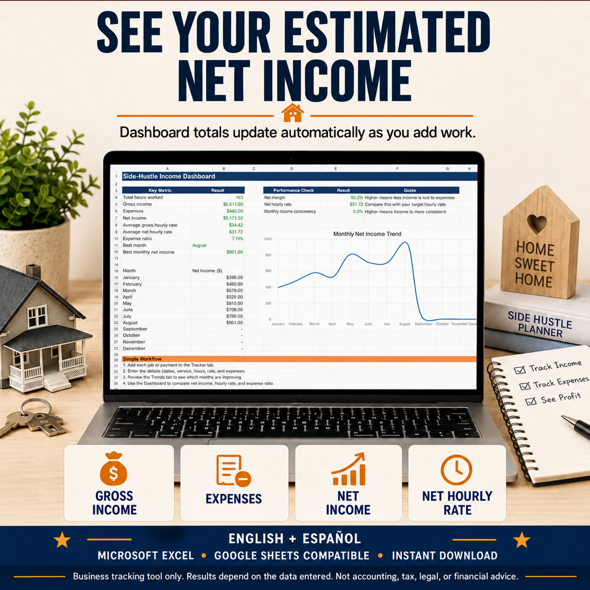 Side-Hustle Income & Expense Tracker