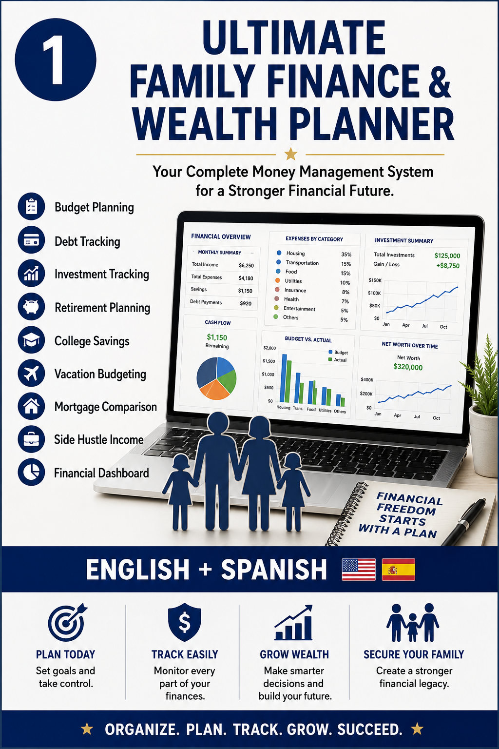 Ultimate Family Finance & Wealth Planner — English + Spanish