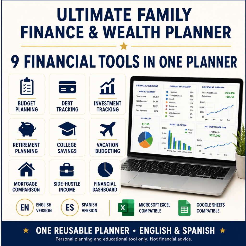 Ultimate Family Finance & Wealth Planner — English + Spanish