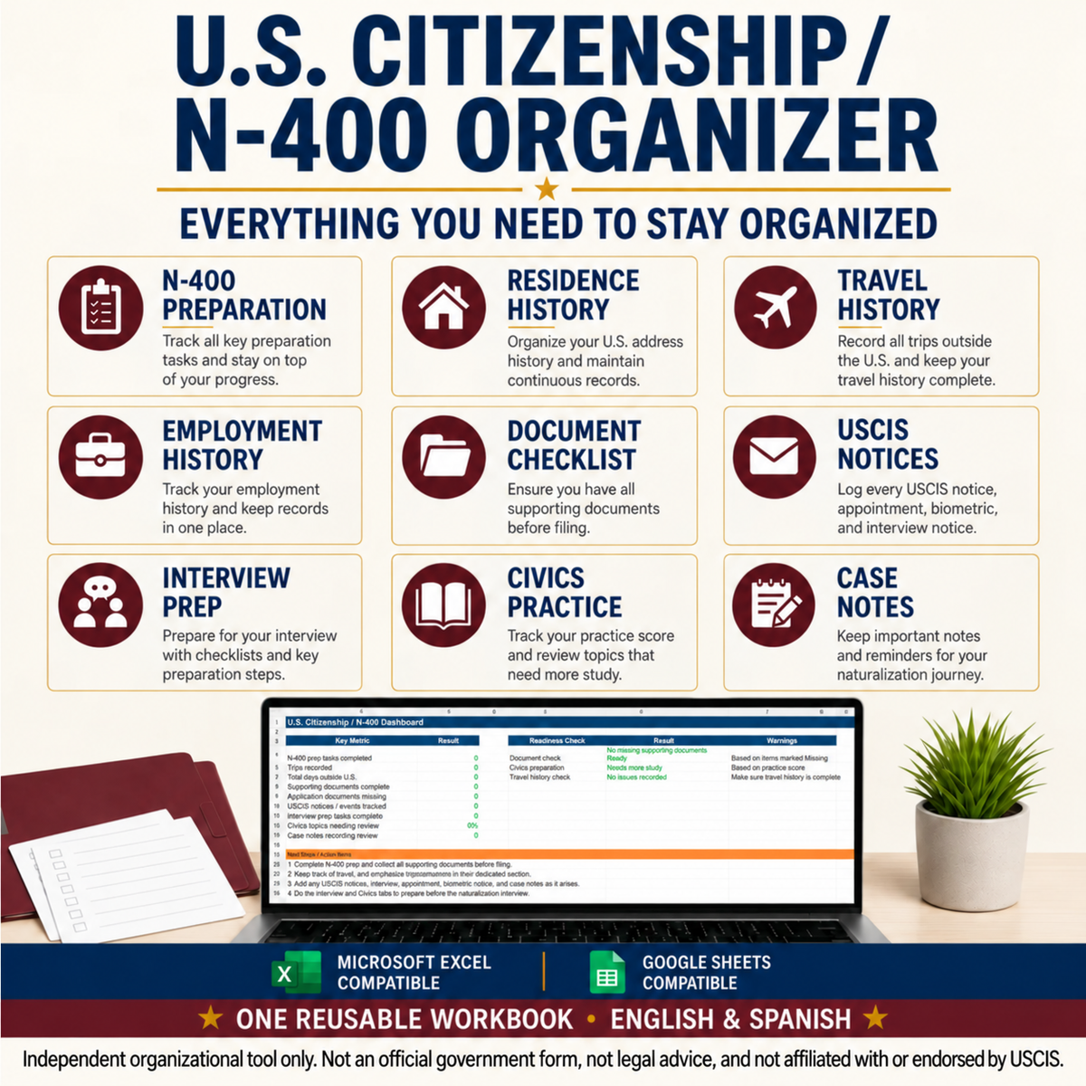 U.S. Citizenship / N-400 Organizer