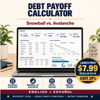 Debt Payoff Calculator Spreadsheet (Google Sheets & Excel) — Snowball vs. Avalanche