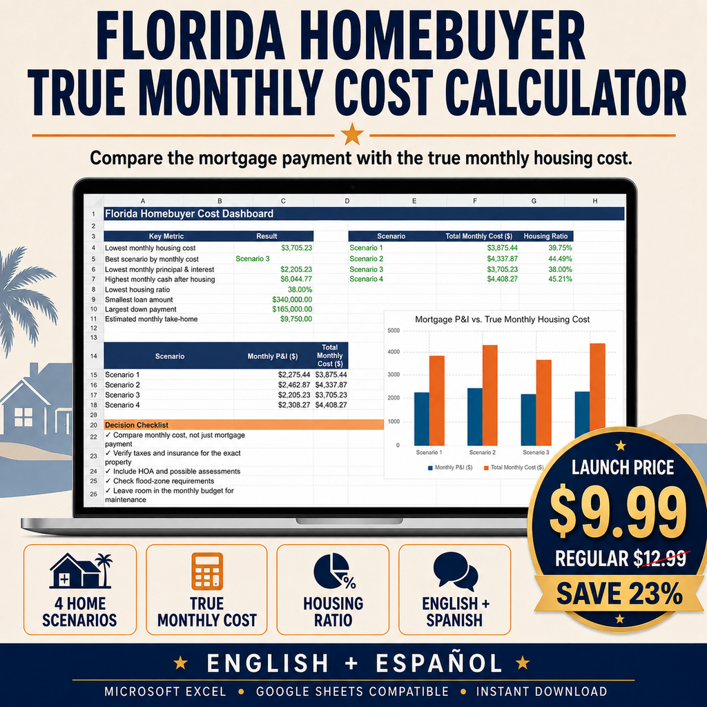 Florida Homebuyer True Monthly Cost Calculator