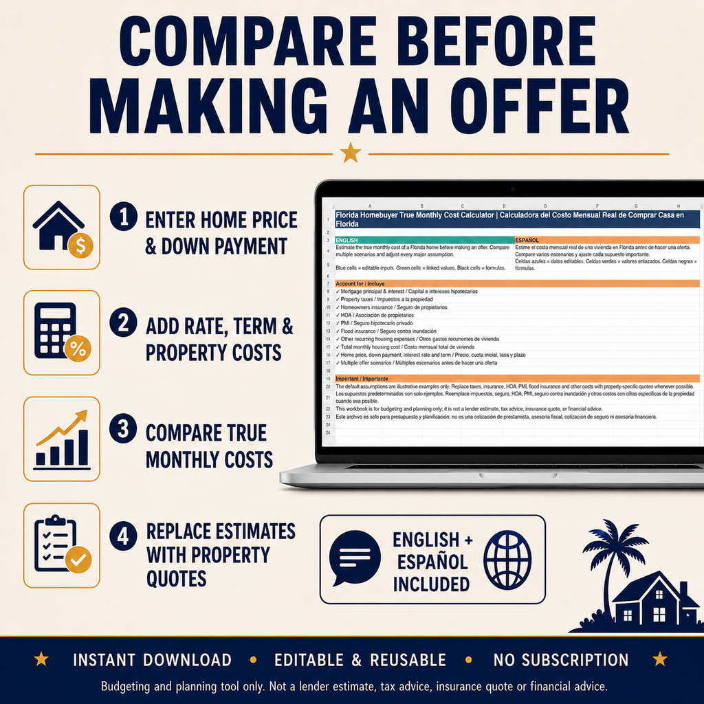 Florida Homebuyer True Monthly Cost Calculator