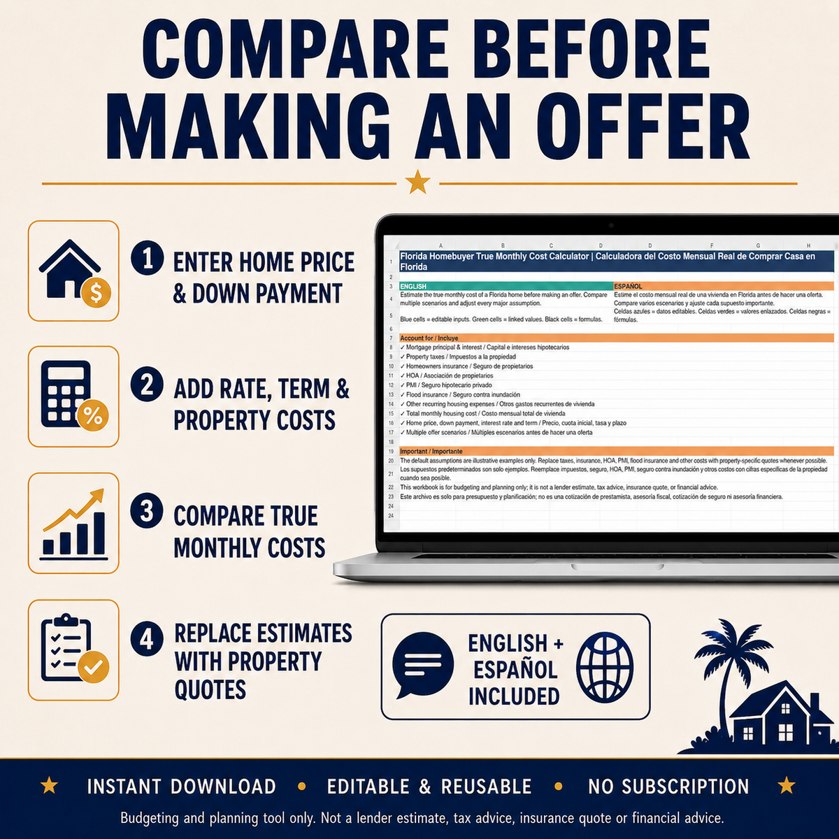 Florida Homebuyer True Monthly Cost Calculator