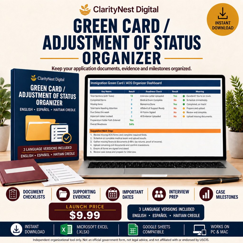 Green Card / Adjustment of Status Organizer