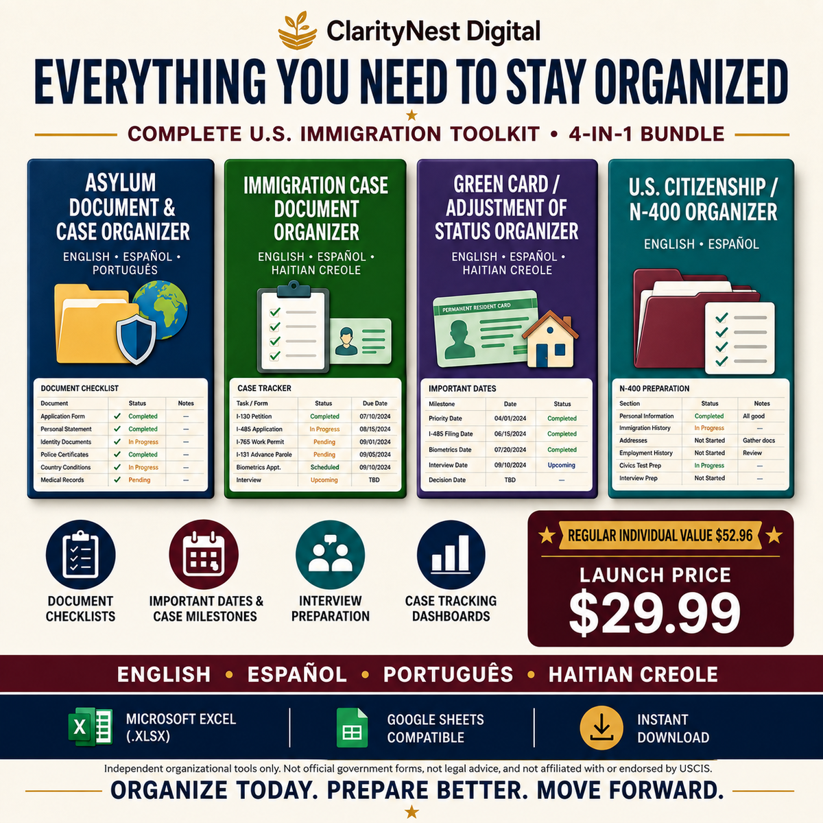 U.S. Immigration Organization Toolkit — 4-in-1 Bundle