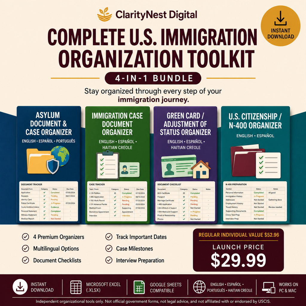 U.S. Immigration Organization Toolkit — 4-in-1 Bundle